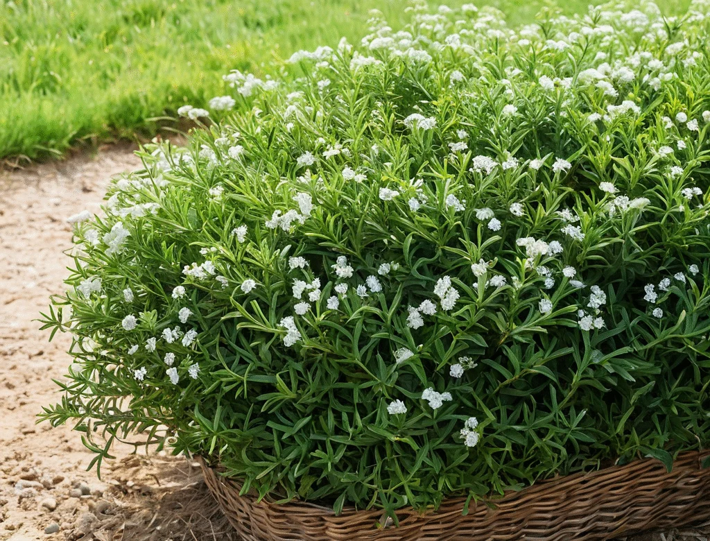 Frische grüne Kräuter im Garten bei Tageslicht — Beitragsbild zu „Agathosma betulina“