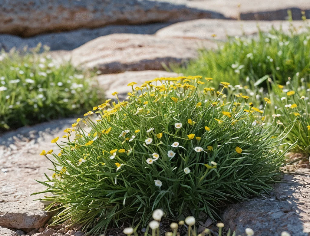 Frische grüne Kräuter im Garten bei Tageslicht — Beitragsbild zu „Alpen-Mutterwurz“