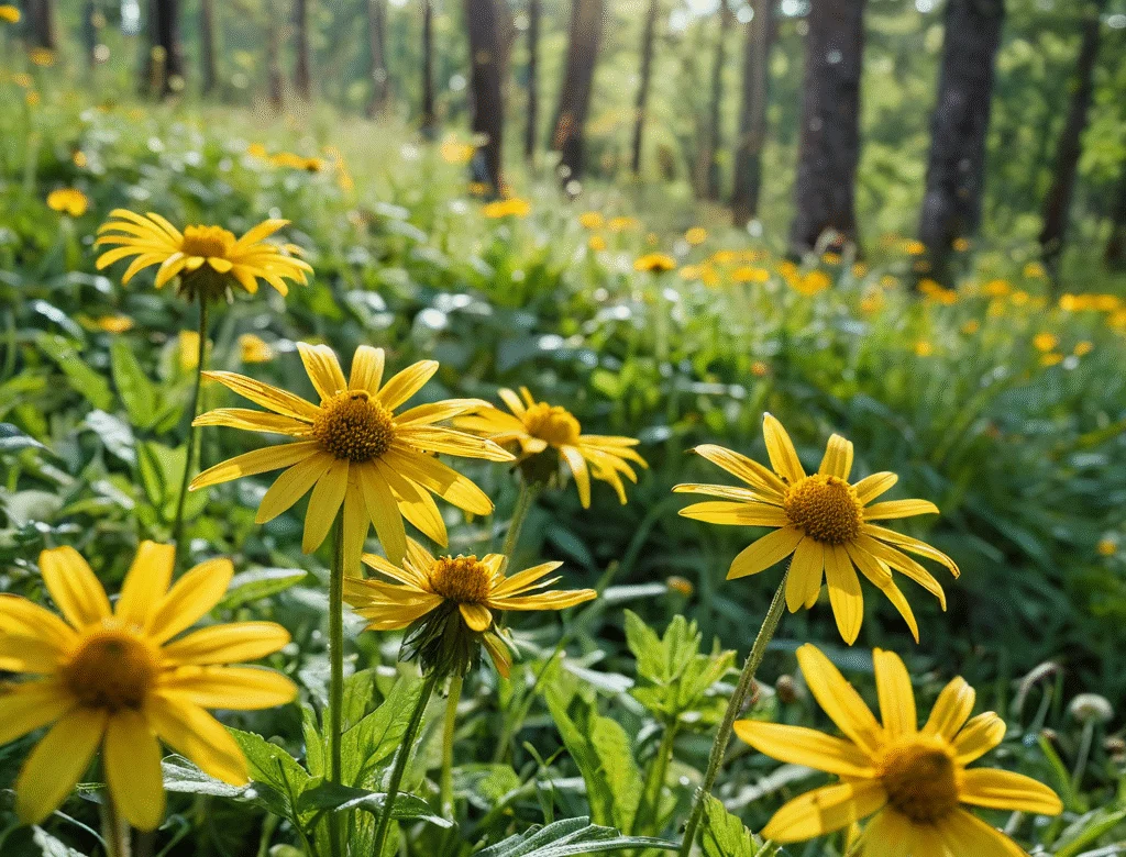 Frische grüne Kräuter im Garten bei Tageslicht — Beitragsbild zu „Arnika“