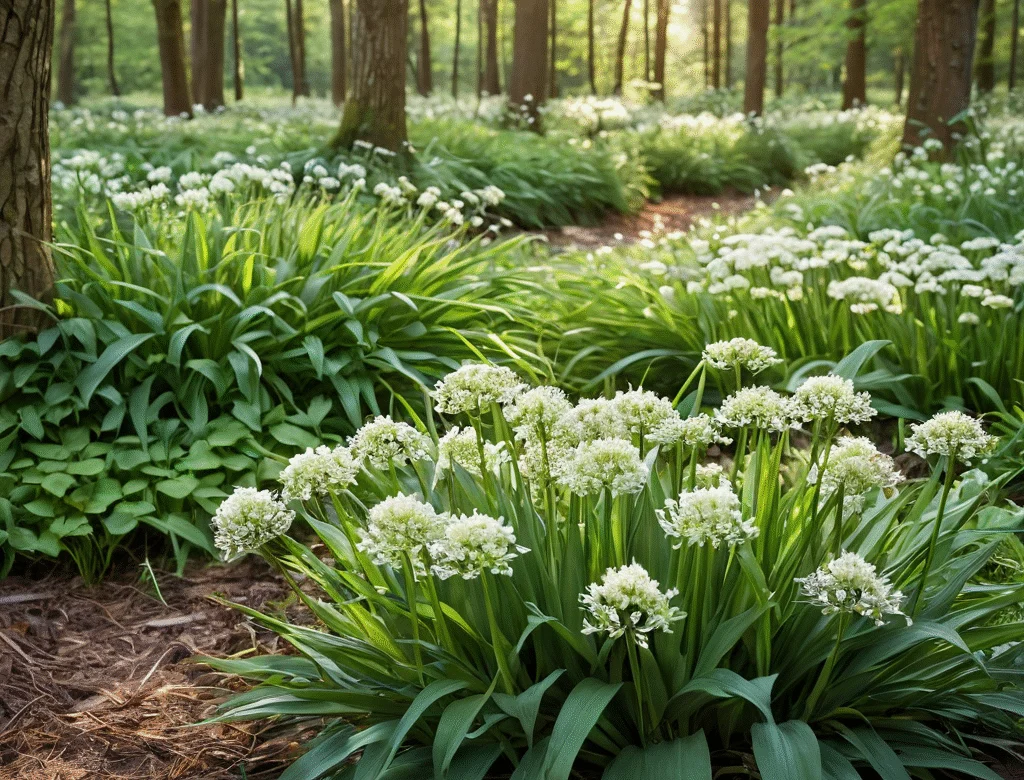 Frische grüne Kräuter im Garten bei Tageslicht — Beitragsbild zu „Bärlauch“