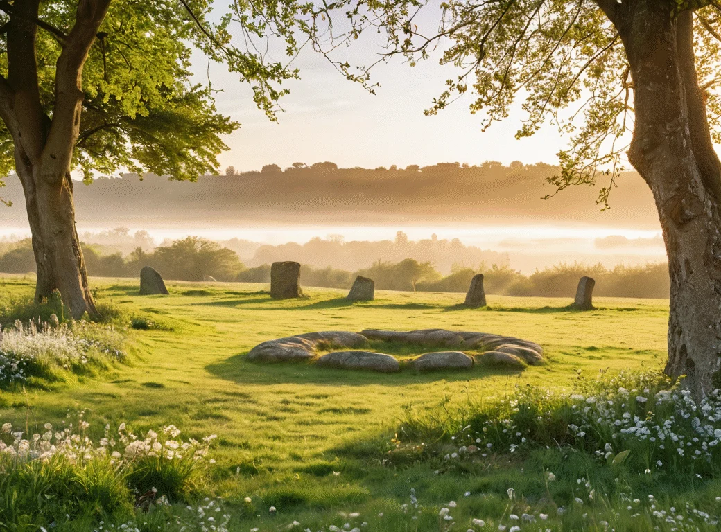 Eine Landschaft in der Jahreszeit des Themas — Beitragsbild zu „Beltane und Walpurgisnacht: zwei Namen, eine Zeit“