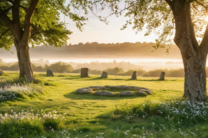 Eine Landschaft in der Jahreszeit des Themas — Beitragsbild zu „Beltane und Walpurgisnacht: zwei Namen, eine Zeit“