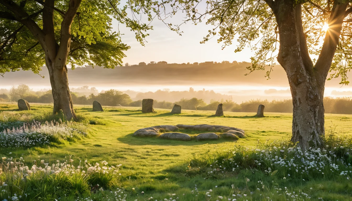 Eine Landschaft in der Jahreszeit des Themas — Beitragsbild zu „Beltane und Walpurgisnacht: zwei Namen, eine Zeit“