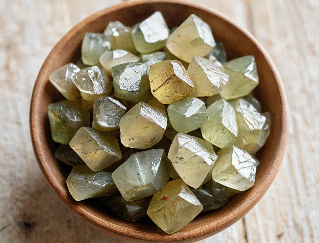 Unbearbeitete Kristalle im Tageslicht — Beitragsbild zu „Chrysoberyll“