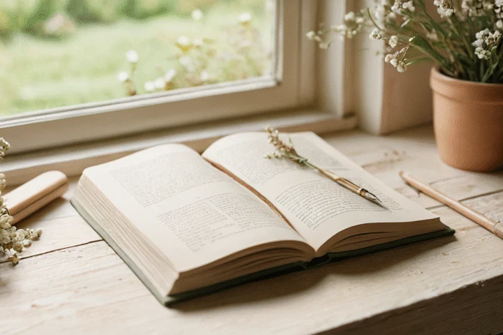 Ein aufgeschlagenes Buch mit leeren Seiten — Beitragsbild zu „Die ersten Seiten im Grimoire: Was hineingehört und was nicht“