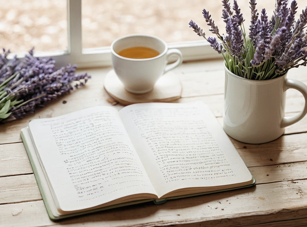 Ein offenes Notizbuch mit leeren Seiten — Beitragsbild zu „Journaling beginnen: Formate, Fragen und Hürden“