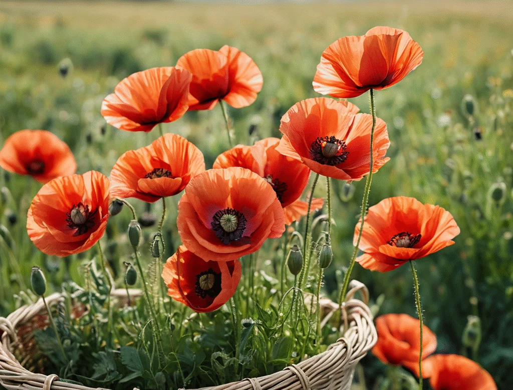 Frische grüne Kräuter im Garten bei Tageslicht — Beitragsbild zu „Klatschmohn“