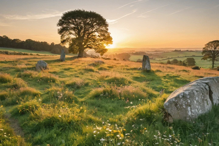 Eine Landschaft in der Jahreszeit des Themas — Beitragsbild zu „Litha: Die Sommersonnenwende und was sich um sie rankt“