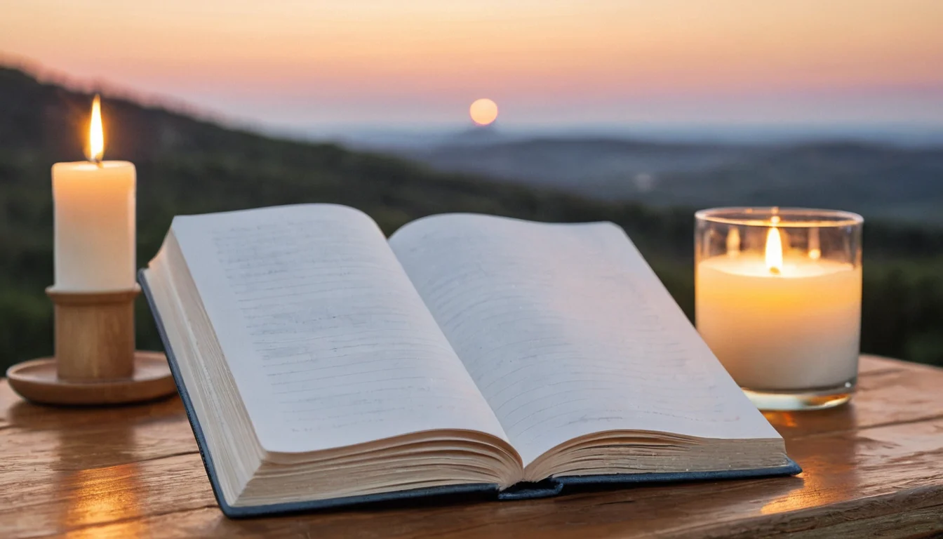 Der Mond am Abendhimmel über einer Landschaft — Beitragsbild zu „Neumond Journaling: Wie man mit dem Mond reflektiert“