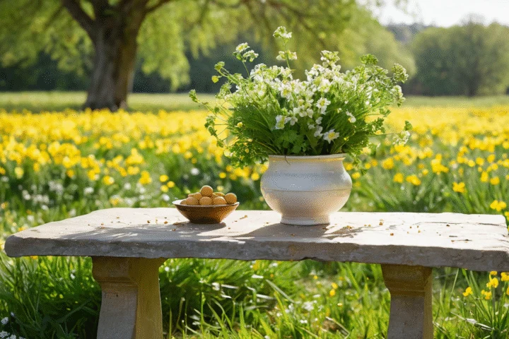 Eine Landschaft in der Jahreszeit des Themas — Beitragsbild zu „Ostara: Frühlings-Tagundnachtgleiche zwischen Astronomie und Deutung“