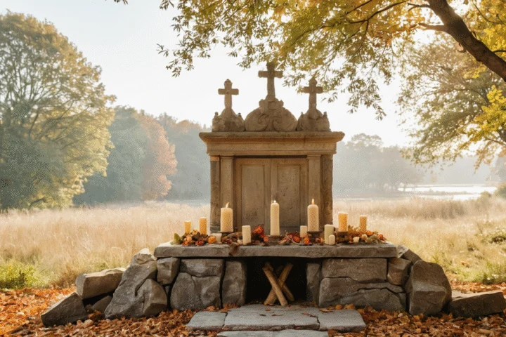 Eine Landschaft in der Jahreszeit des Themas — Beitragsbild zu „Samhain: Herkunft, Bräuche und heutige Gestaltung“