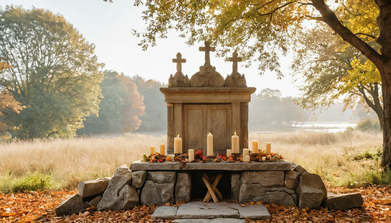 Eine Landschaft in der Jahreszeit des Themas — Beitragsbild zu „Samhain: Herkunft, Bräuche und heutige Gestaltung“