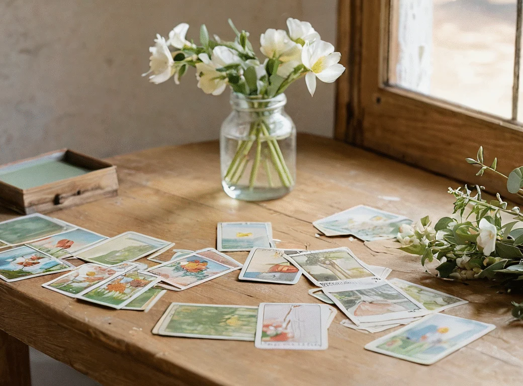 Schlichte unbedruckte Karten — Beitragsbild zu „Tarot und Orakelkarten: Was ist der Unterschied?“
