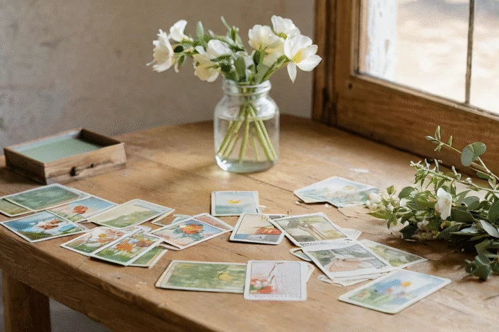 Schlichte unbedruckte Karten — Beitragsbild zu „Tarot und Orakelkarten: Was ist der Unterschied?“