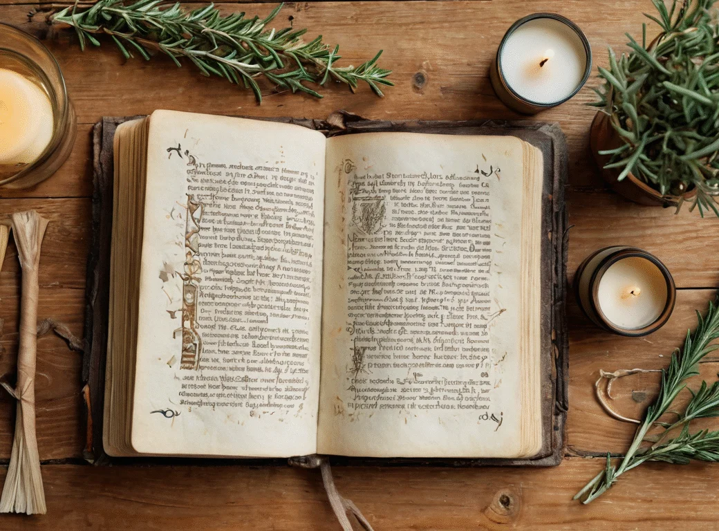 Ein aufgeschlagenes Buch mit leeren Seiten — Beitragsbild zu „Unterschiede zwischen Grimoire und Buch der Schatten“