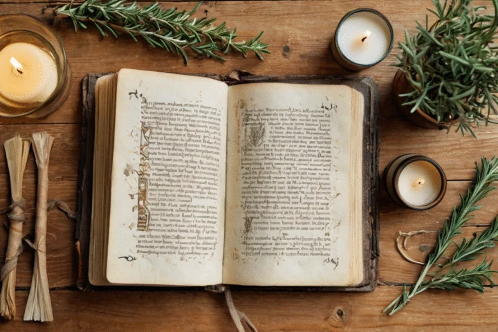 Ein aufgeschlagenes Buch mit leeren Seiten — Beitragsbild zu „Unterschiede zwischen Grimoire und Buch der Schatten“