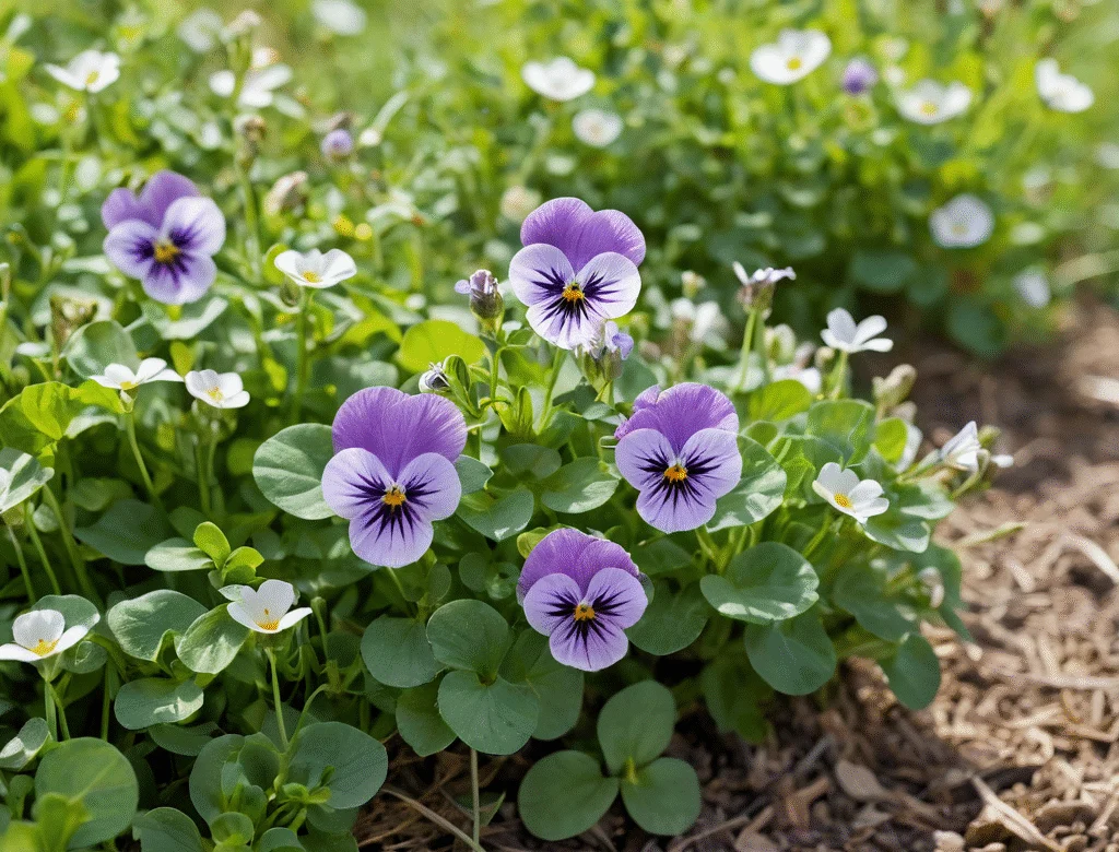 Frische grüne Kräuter im Garten bei Tageslicht — Beitragsbild zu „Veilchen“