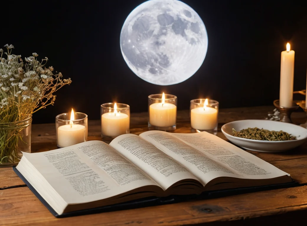 Der Mond am Abendhimmel über einer Landschaft — Beitragsbild zu „Vollmond Journaling: Wie der Mond unser Tagebuch beeinflusst“