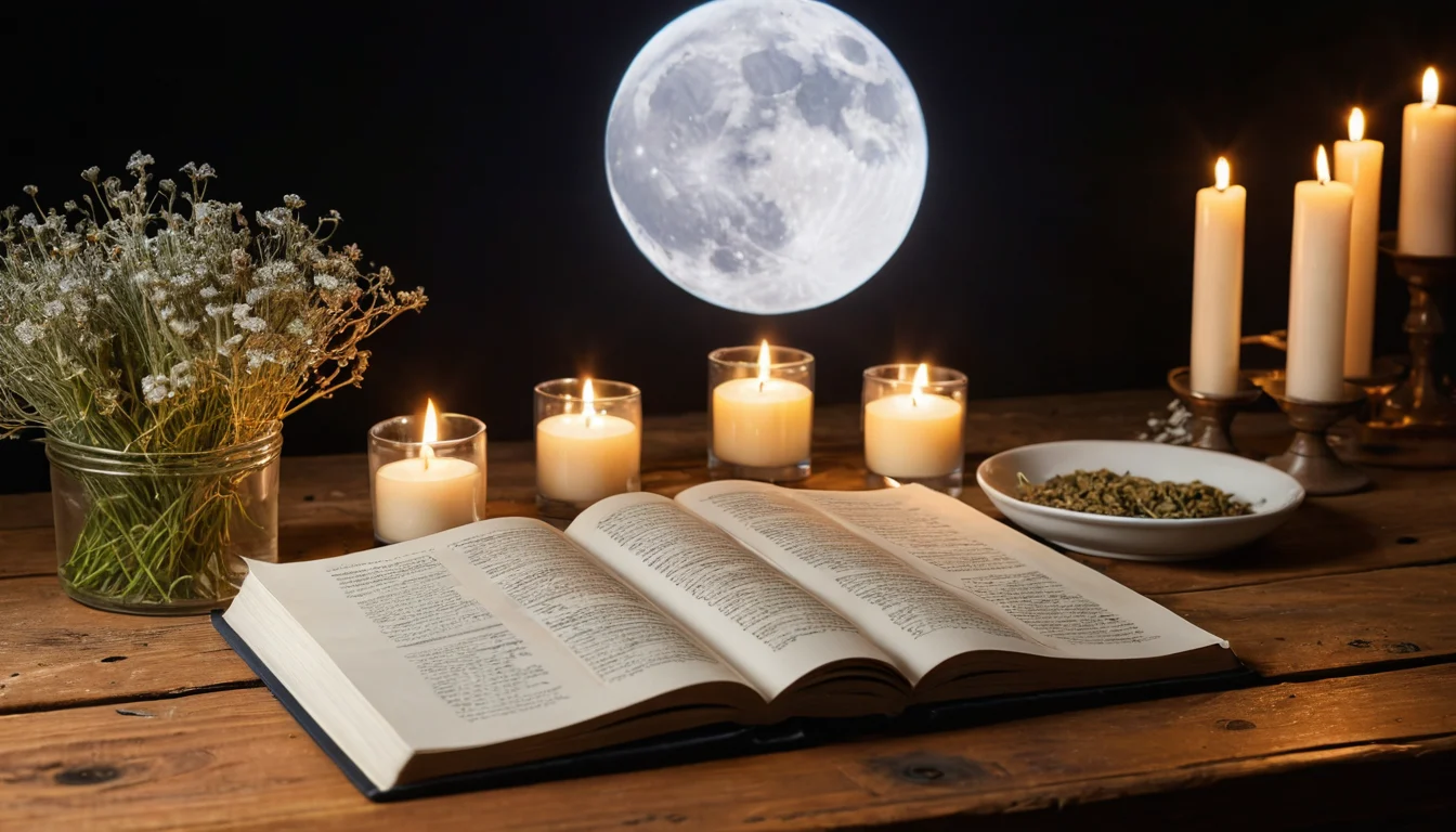 Der Mond am Abendhimmel über einer Landschaft — Beitragsbild zu „Vollmond Journaling: Wie der Mond unser Tagebuch beeinflusst“