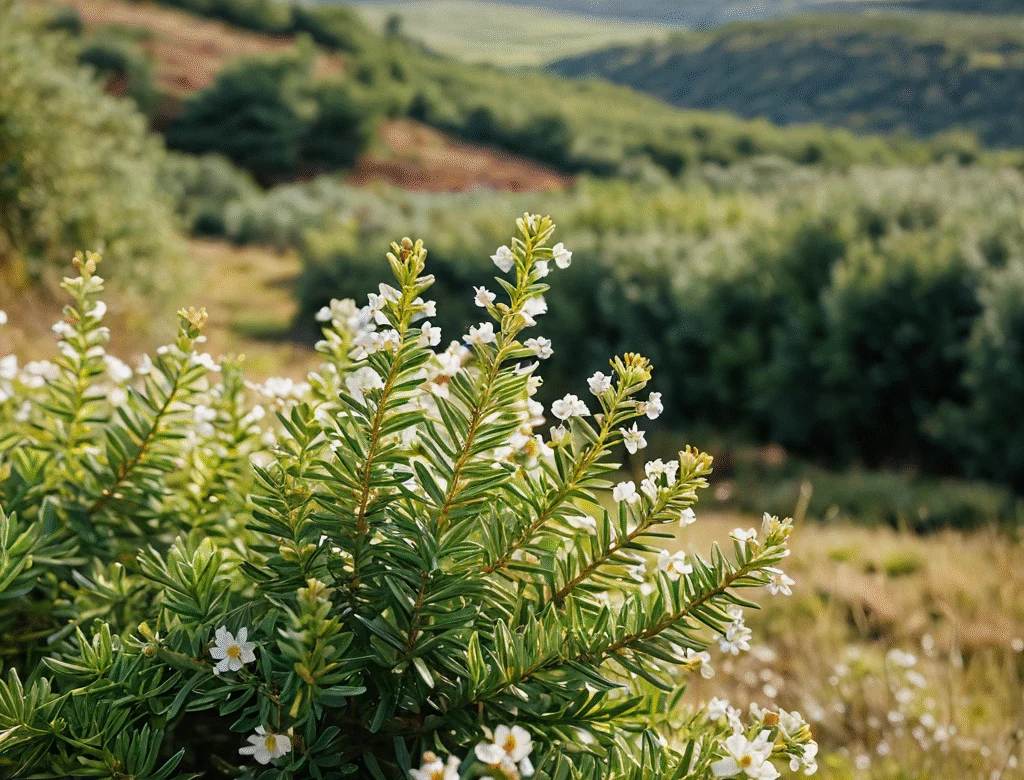 Frische grüne Kräuter im Garten bei Tageslicht — Beitragsbild zu „Wacholder“