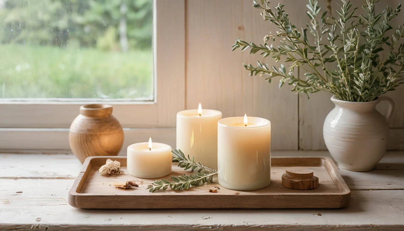 Frische Blüten und eine helle Kerze — Beitragsbild zu „Wie deute ich die Flamme in der Kerzenmagie?“