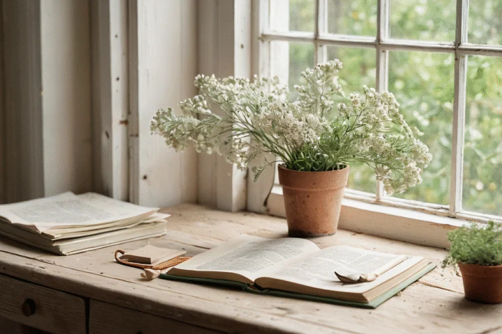Ein offenes Notizbuch mit leeren Seiten — Beitragsbild zu „Wie Journaling zur Selbstreflexion beiträgt“
