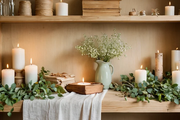 Frische Blüten und eine helle Kerze — Beitragsbild zu „Ahnenfest: Brauchtum und Rituale im Jahresrhythmus“